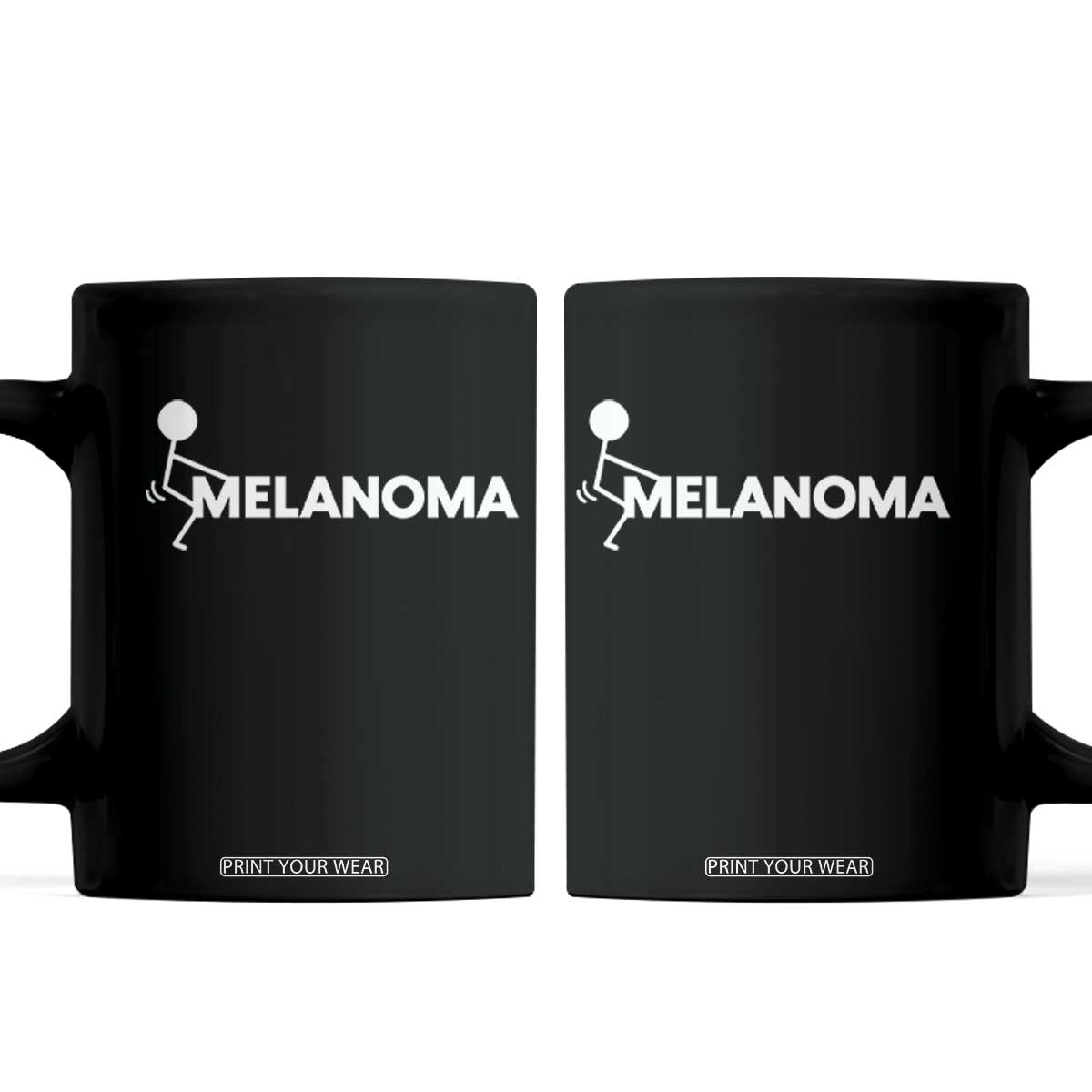 Fuck Melanoma Awareness Coffee Mug Funny Stick Figure Warrior TS12 Black Print Your Wear