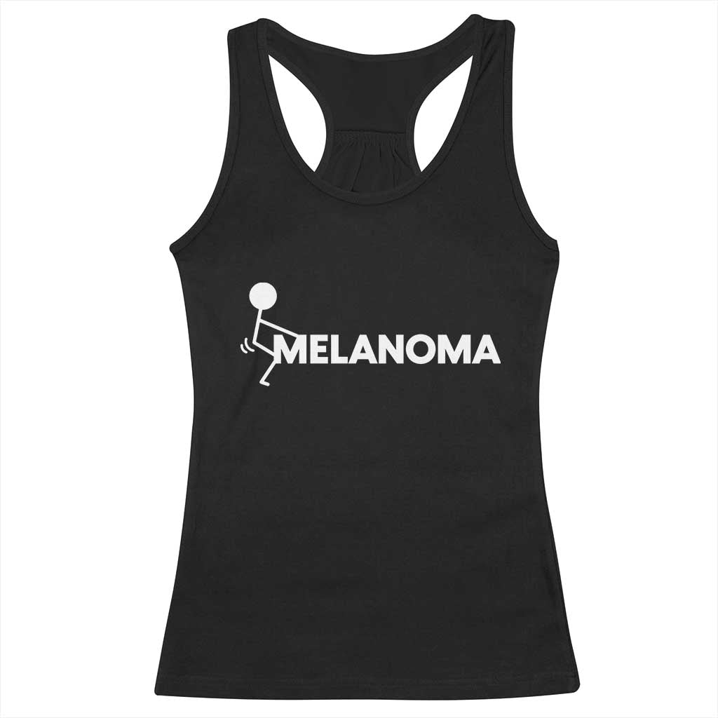 Fuck Melanoma Awareness Racerback Tank Top Funny Stick Figure Warrior TS12 Black Print Your Wear