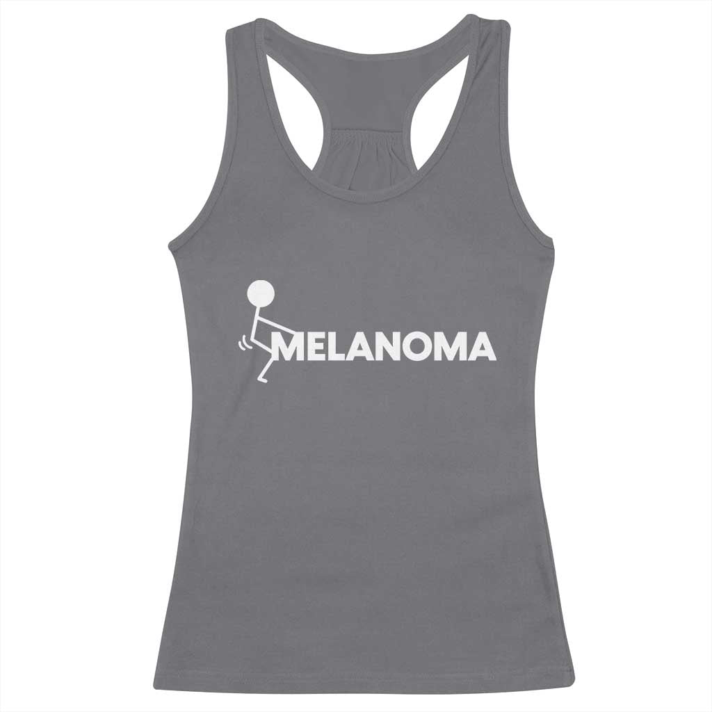 Fuck Melanoma Awareness Racerback Tank Top Funny Stick Figure Warrior TS12 Charcoal Print Your Wear