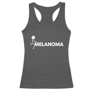 Fuck Melanoma Awareness Racerback Tank Top Funny Stick Figure Warrior TS12 Dark Heather Print Your Wear