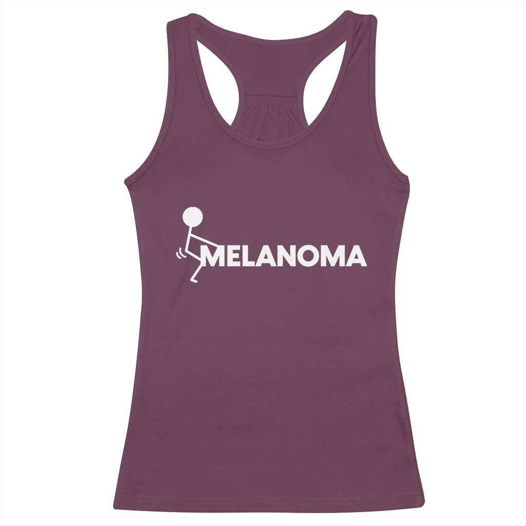 Fuck Melanoma Awareness Racerback Tank Top Funny Stick Figure Warrior TS12 Maroon Print Your Wear