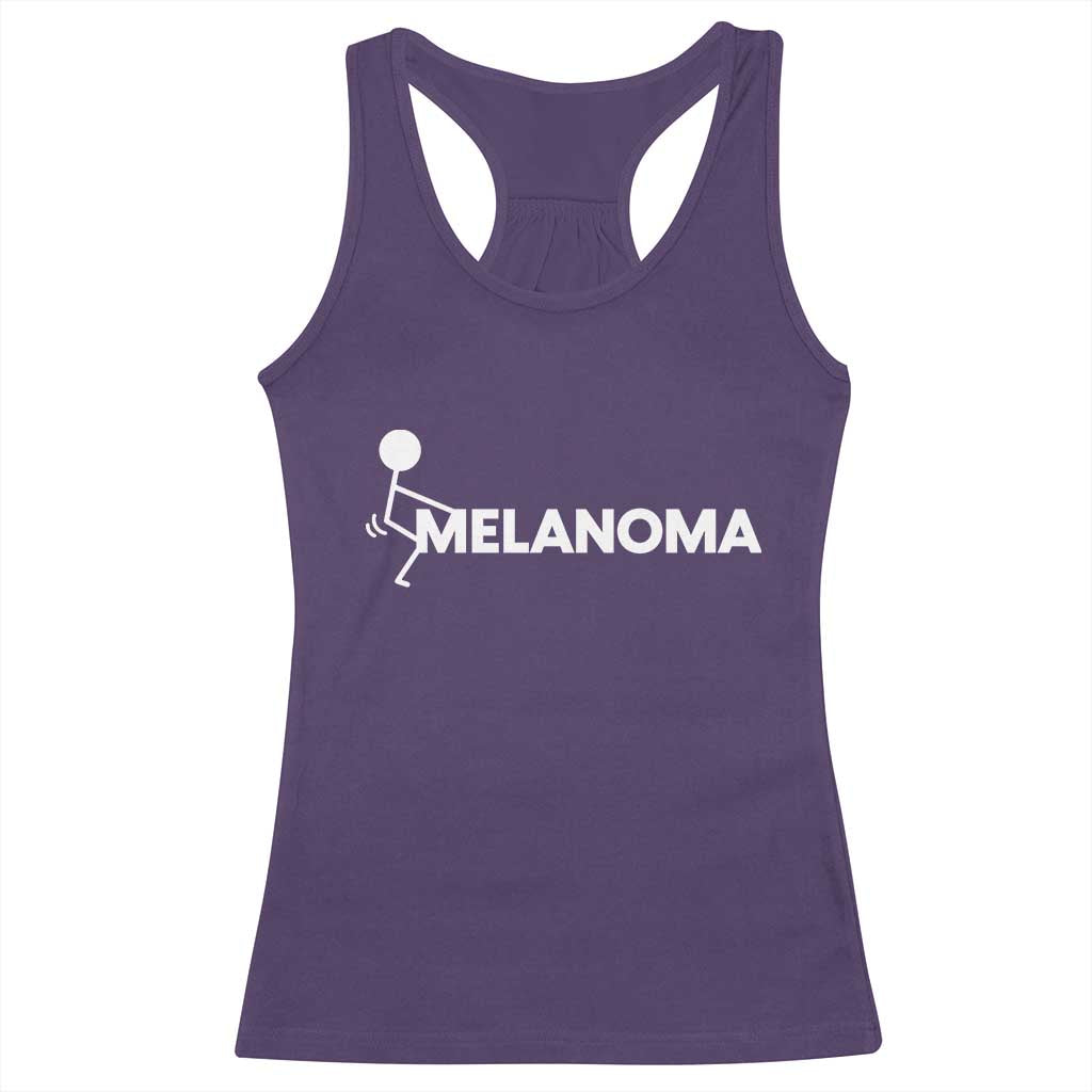 Fuck Melanoma Awareness Racerback Tank Top Funny Stick Figure Warrior TS12 Purple Print Your Wear