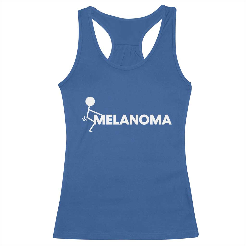 Fuck Melanoma Awareness Racerback Tank Top Funny Stick Figure Warrior TS12 Royal Blue Print Your Wear