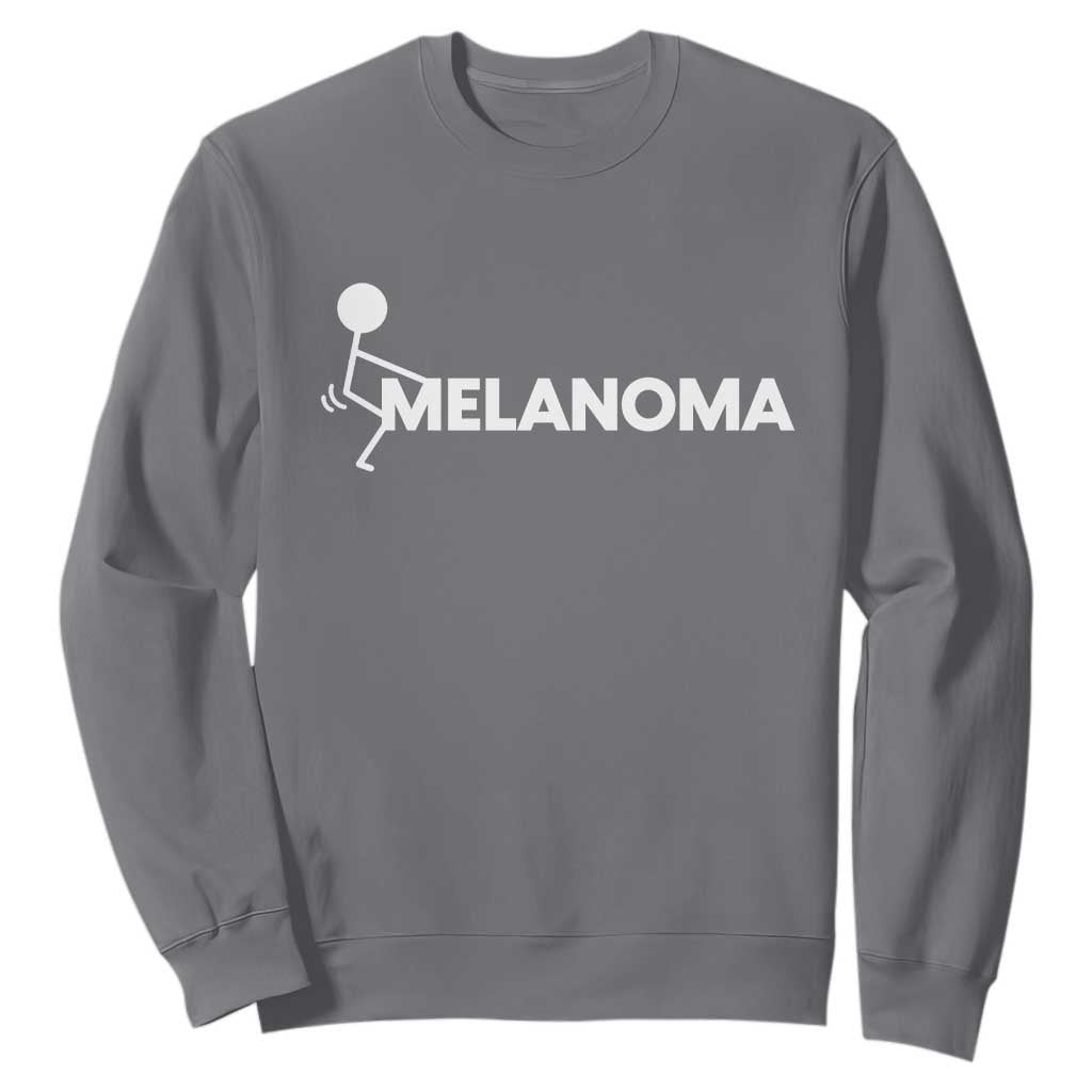 Fuck Melanoma Awareness Sweatshirt Funny Stick Figure Warrior TS12 Charcoal Print Your Wear