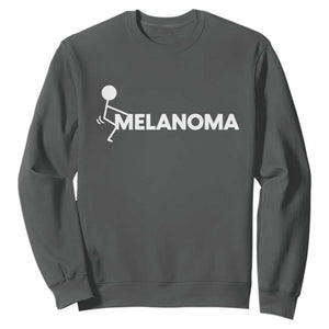 Fuck Melanoma Awareness Sweatshirt Funny Stick Figure Warrior TS12 Dark Heather Print Your Wear