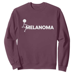 Fuck Melanoma Awareness Sweatshirt Funny Stick Figure Warrior TS12 Maroon Print Your Wear