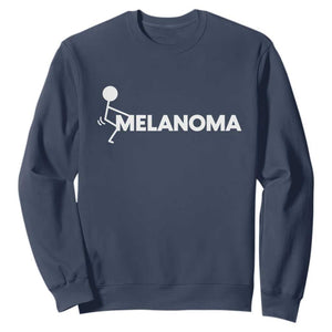 Fuck Melanoma Awareness Sweatshirt Funny Stick Figure Warrior TS12 Navy Print Your Wear