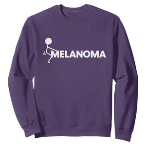 Fuck Melanoma Awareness Sweatshirt Funny Stick Figure Warrior TS12 Purple Print Your Wear