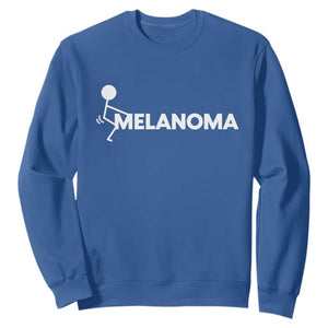 Fuck Melanoma Awareness Sweatshirt Funny Stick Figure Warrior TS12 Royal Blue Print Your Wear