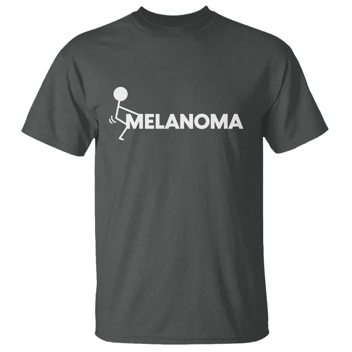 Fuck Melanoma Awareness T Shirt Funny Stick Figure Warrior TS12 Dark Heather Print Your Wear