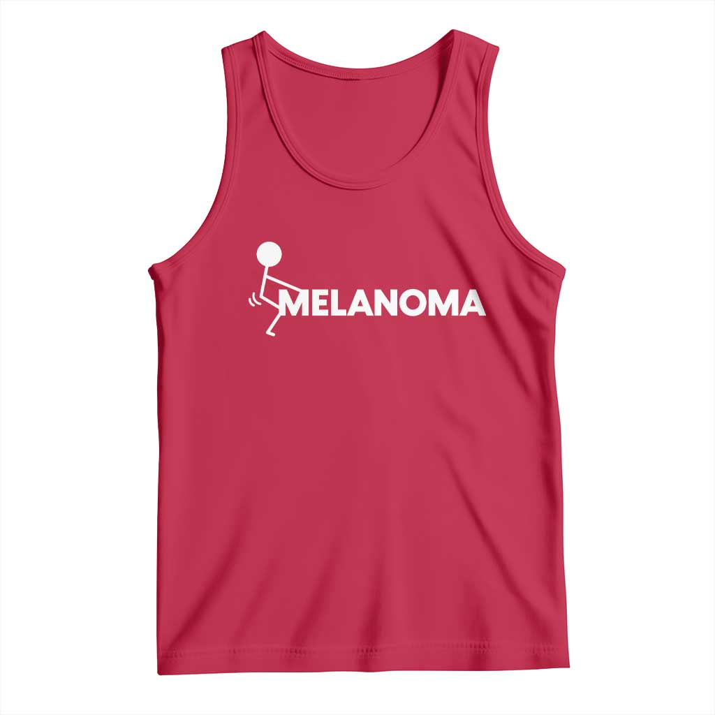 Fuck Melanoma Awareness Tank Top Funny Stick Figure Warrior TS12 Red Print Your Wear