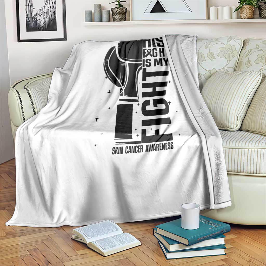 Skin Cancer Warrior Boxing Gift Throw Blanket His Fight My Fight TS12 Print Your Wear