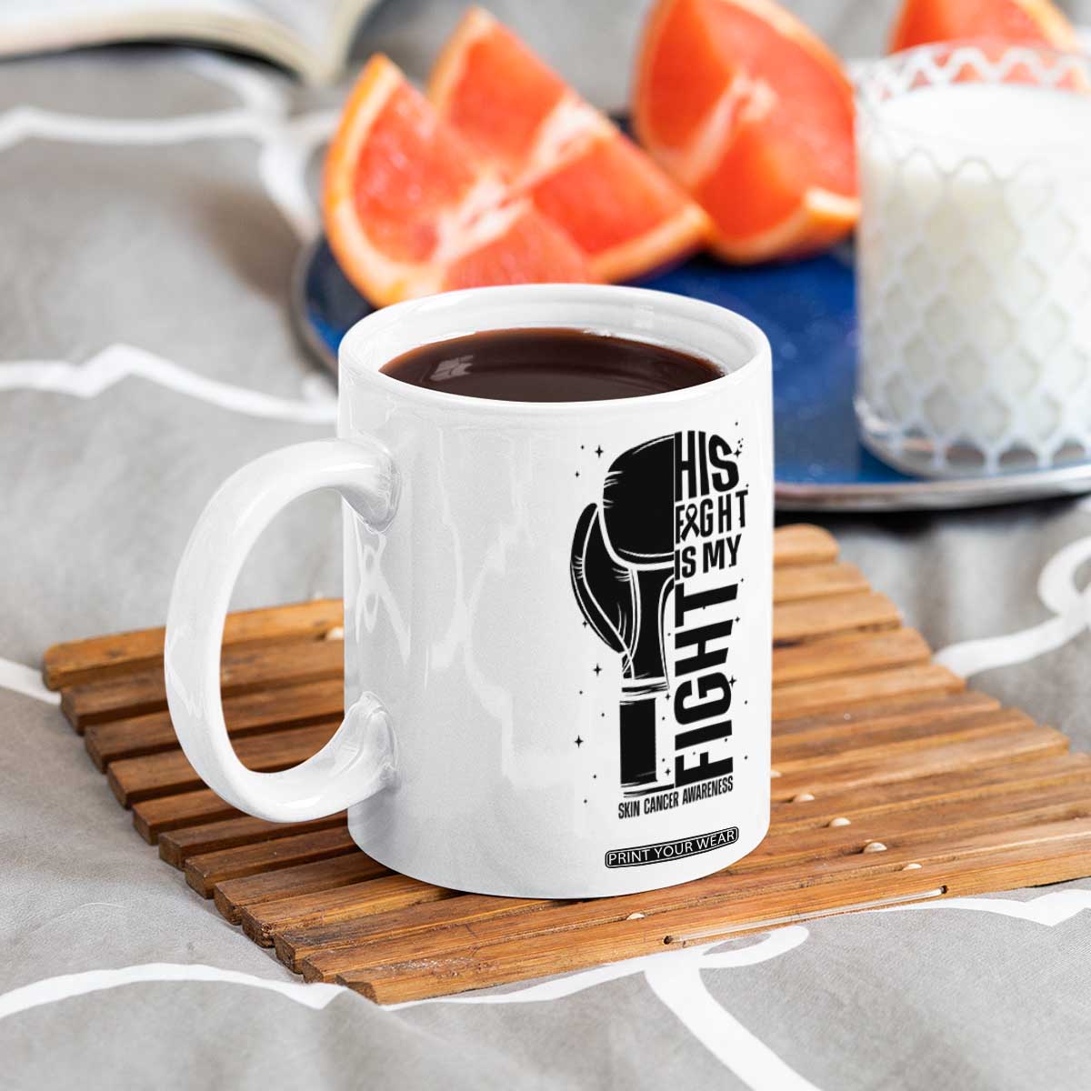 Skin Cancer Warrior Boxing Gift Coffee Mug His Fight My Fight TS12 Print Your Wear
