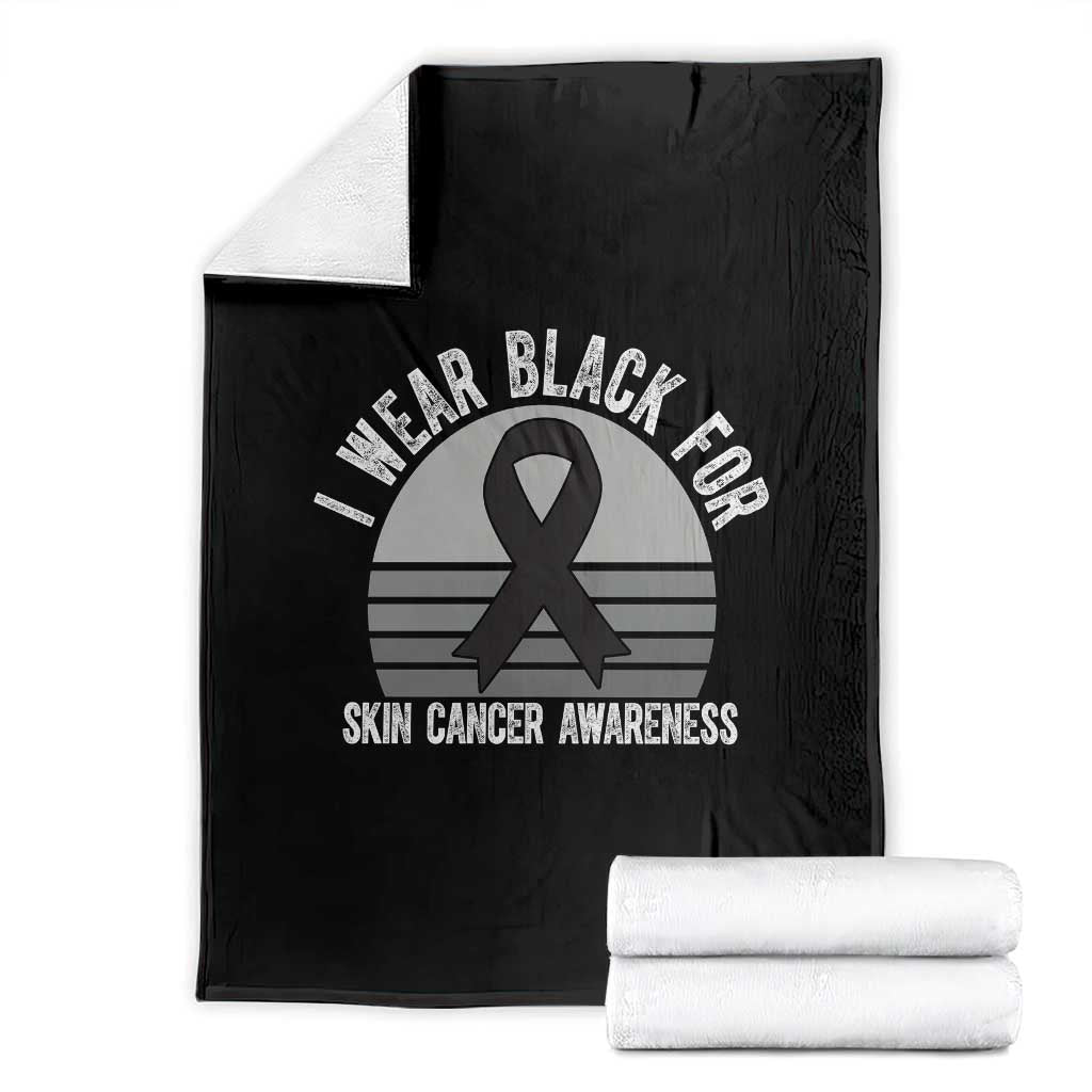 I Wear Black For Skin Cancer Awareness Throw Blanket Retro Vintage Sunset TS12 Black Print Your Wear