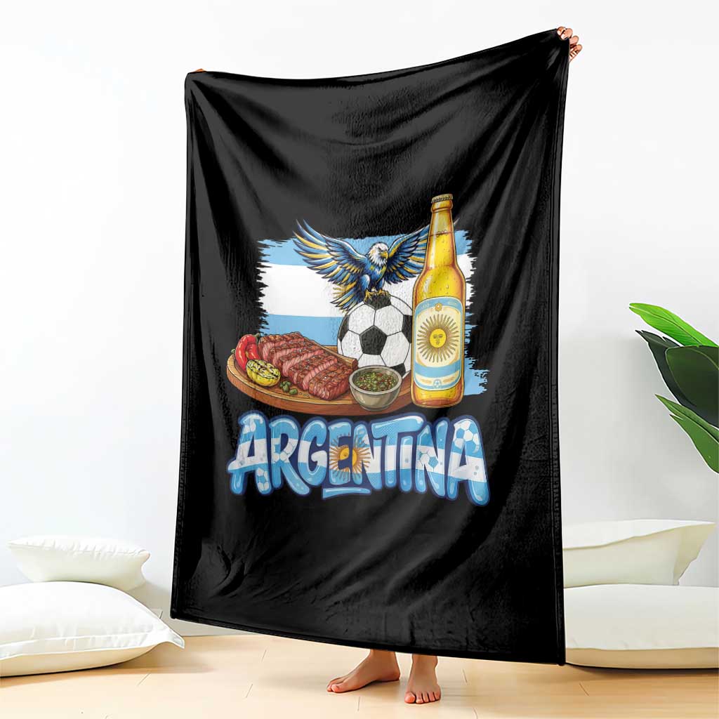 Argentine Pride Soccer And Beer Throw Blanket Football Fan Graphic TS12 Print Your Wear