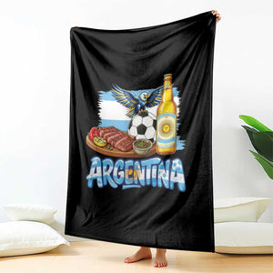 Argentine Pride Soccer And Beer Throw Blanket Football Fan Graphic TS12 Print Your Wear