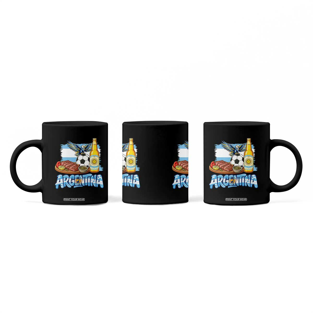 Argentine Pride Soccer And Beer Coffee Mug Football Fan Graphic TS12 Print Your Wear