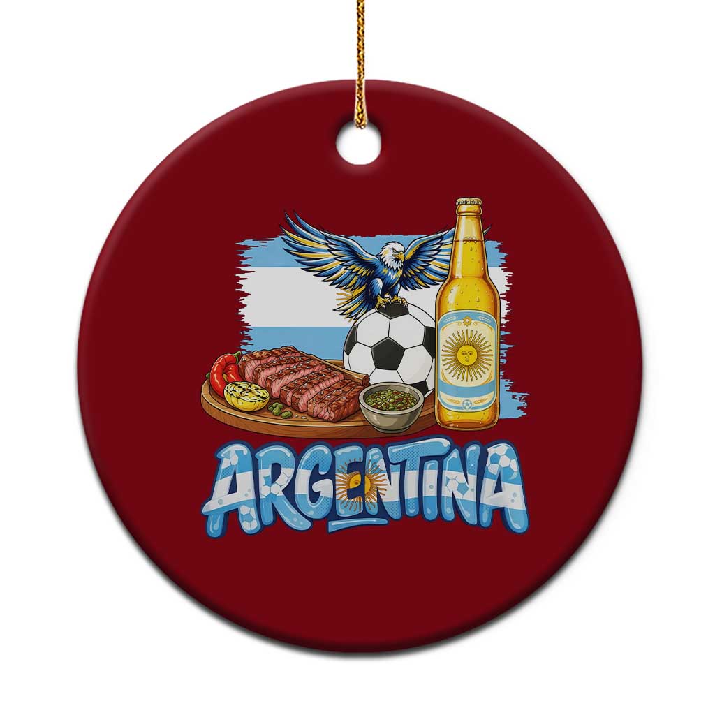 Argentine Pride Soccer And Beer Ceramic Ornament Football Fan Graphic TS12 1pc Red Print Your Wear