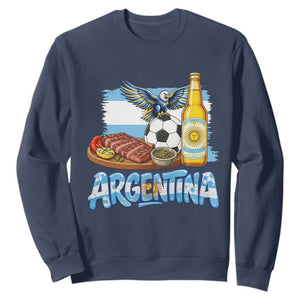 Argentine Pride Soccer And Beer Sweatshirt Football Fan Graphic TS12 Navy Print Your Wear