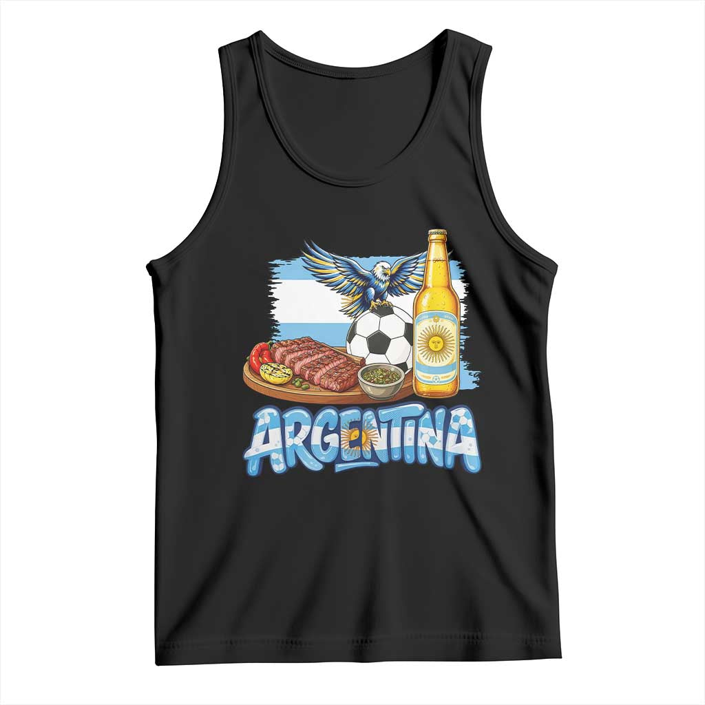 Argentine Pride Soccer And Beer Tank Top Football Fan Graphic TS12 Black Print Your Wear