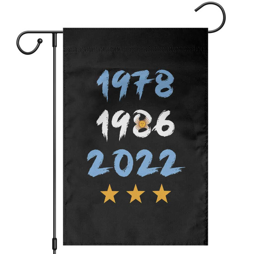 Argentina 3 Stars Champions Garden Flag 1978 1986 2022 Football Pride TS12 Black Print Your Wear