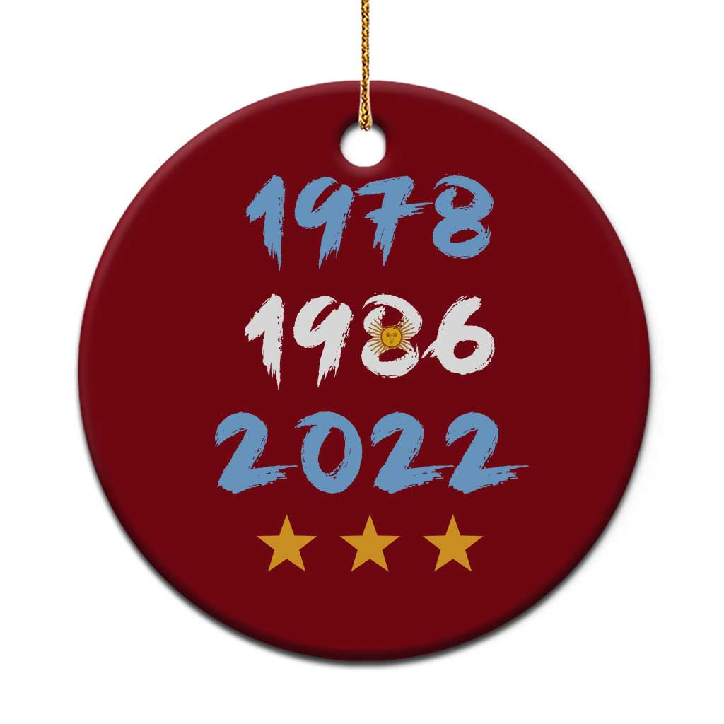 Argentina 3 Stars Champions Ceramic Ornament 1978 1986 2022 Football Pride TS12 1pc Red Print Your Wear