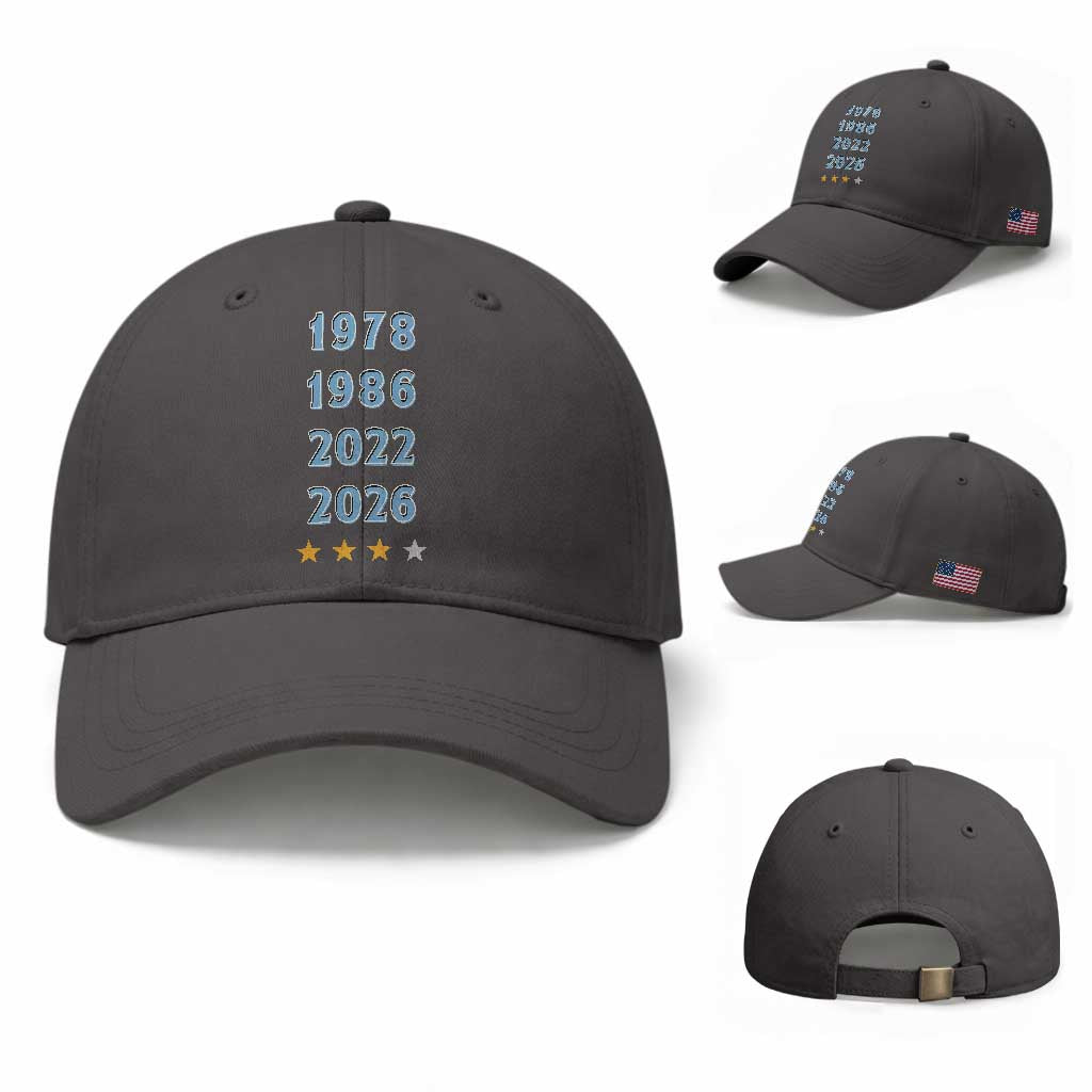 Argentina Flag Pride Soccer Baseball Cap 1978 1986 2022 Future Fourth Star TS12 Baseball Cap Universal Fit Dark Gray Print Your Wear