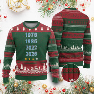 Argentina Flag Pride Soccer Ugly Christmas Sweater 1978 1986 2022 Future Fourth Star TS12 Red Green Print Your Wear