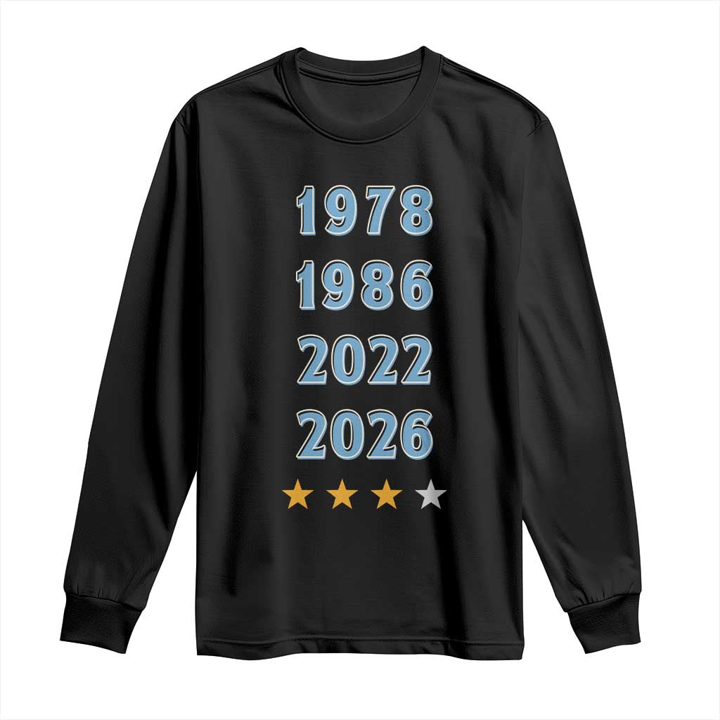Argentina Flag Pride Soccer Long Sleeve Shirt 1978 1986 2022 Future Fourth Star TS12 Black Print Your Wear