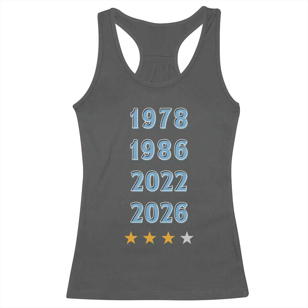Argentina Flag Pride Soccer Racerback Tank Top 1978 1986 2022 Future Fourth Star TS12 Dark Heather Print Your Wear