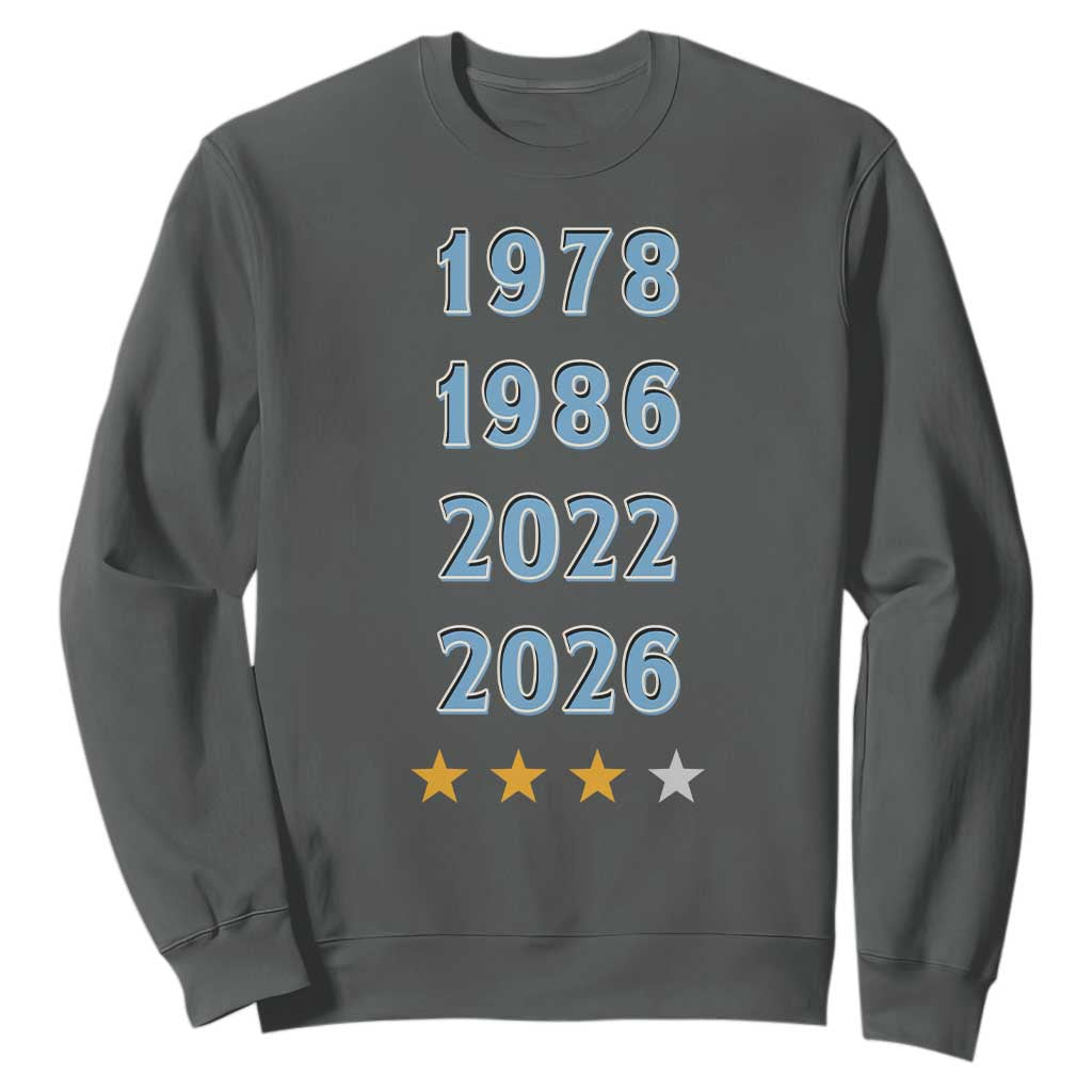 Argentina Flag Pride Soccer Sweatshirt 1978 1986 2022 Future Fourth Star TS12 Dark Heather Print Your Wear