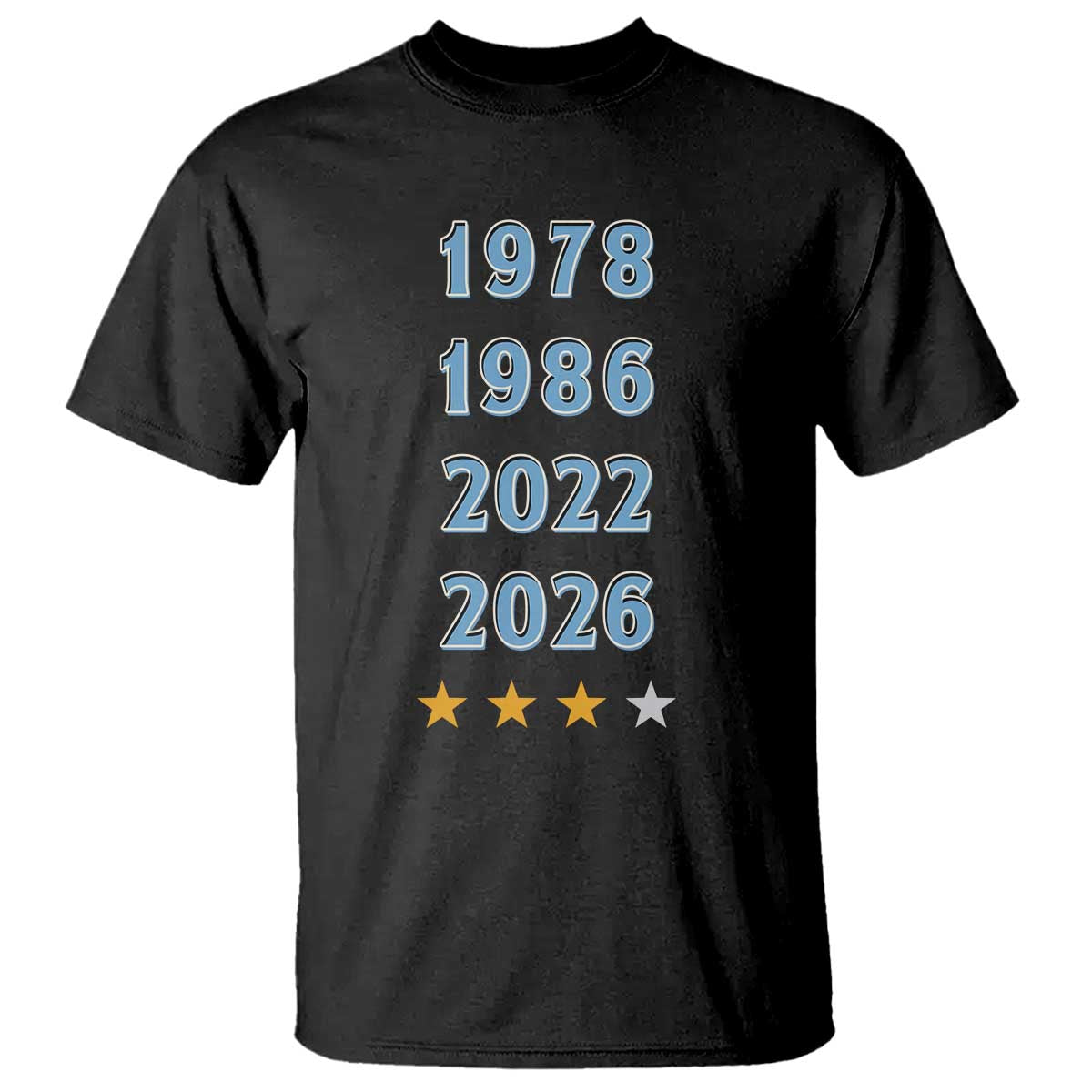 Argentina Flag Pride Soccer T Shirt 1978 1986 2022 Future Fourth Star TS12 Black Print Your Wear