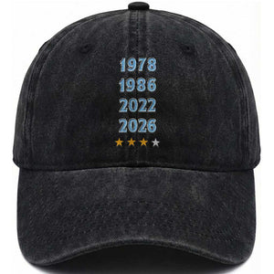 Argentina Flag Pride Soccer Washed Cotton Baseball Cap 1978 1986 2022 Future Fourth Star TS12 Print Your Wear