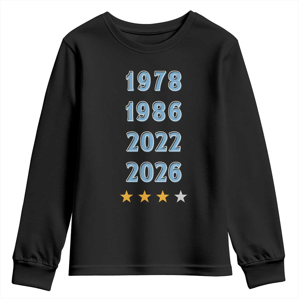 Argentina Flag Pride Soccer Youth Sweatshirt 1978 1986 2022 Future Fourth Star TS12 Black Print Your Wear