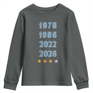 Argentina Flag Pride Soccer Youth Sweatshirt 1978 1986 2022 Future Fourth Star TS12 Dark Heather Print Your Wear