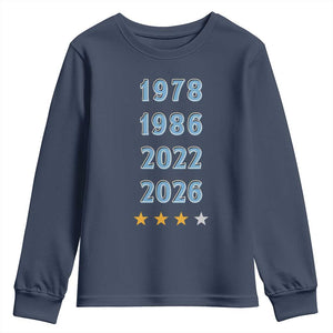 Argentina Flag Pride Soccer Youth Sweatshirt 1978 1986 2022 Future Fourth Star TS12 Navy Print Your Wear