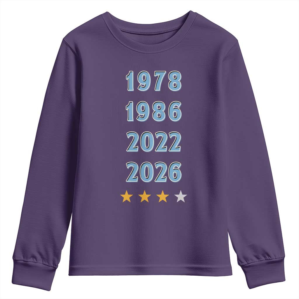 Argentina Flag Pride Soccer Youth Sweatshirt 1978 1986 2022 Future Fourth Star TS12 Purple Print Your Wear