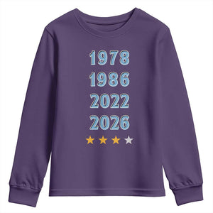 Argentina Flag Pride Soccer Youth Sweatshirt 1978 1986 2022 Future Fourth Star TS12 Purple Print Your Wear