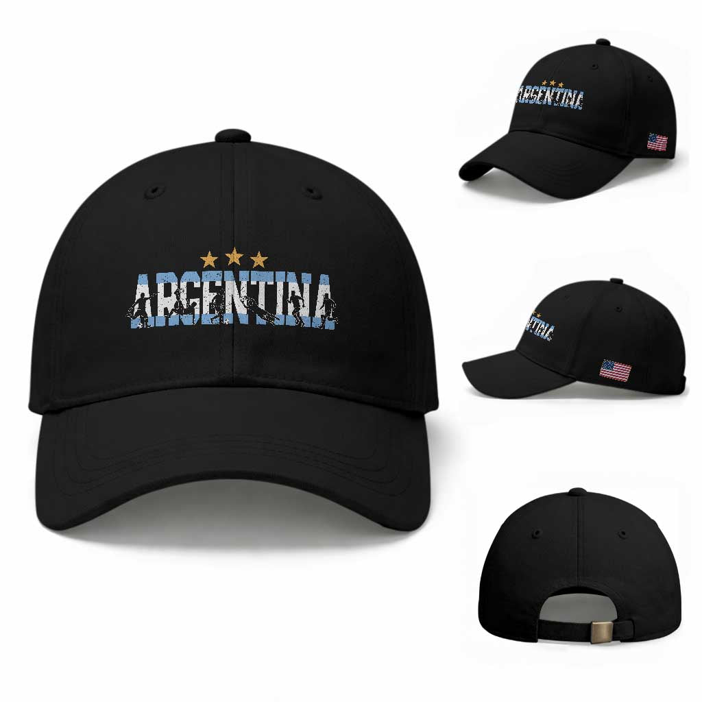 Proud Argentina Futbol Supporter National Pride Gift Baseball Cap TS12 Baseball Cap Universal Fit Black Print Your Wear