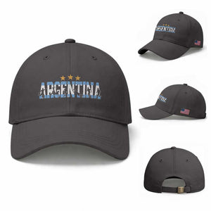 Proud Argentina Futbol Supporter National Pride Gift Baseball Cap TS12 Baseball Cap Universal Fit Dark Gray Print Your Wear