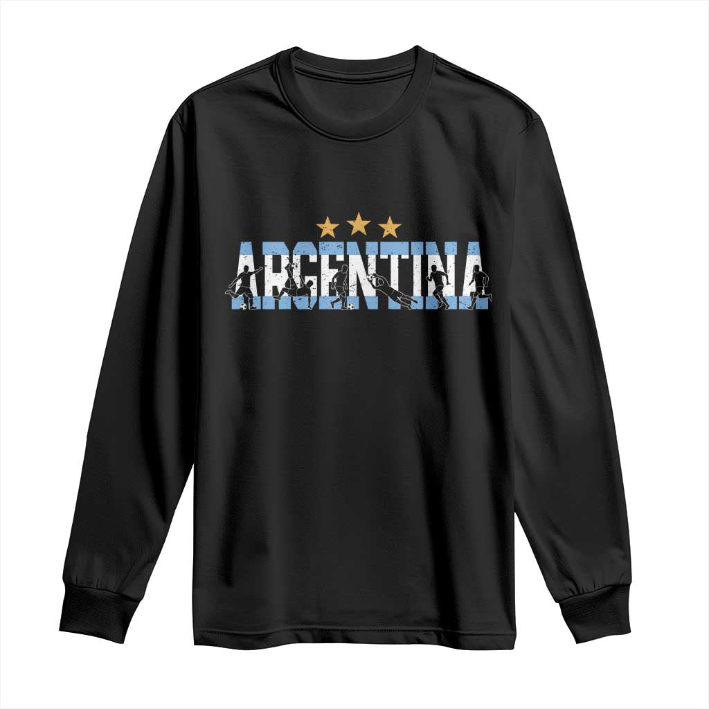 Proud Argentina Futbol Supporter National Pride Gift Long Sleeve Shirt TS12 Black Print Your Wear