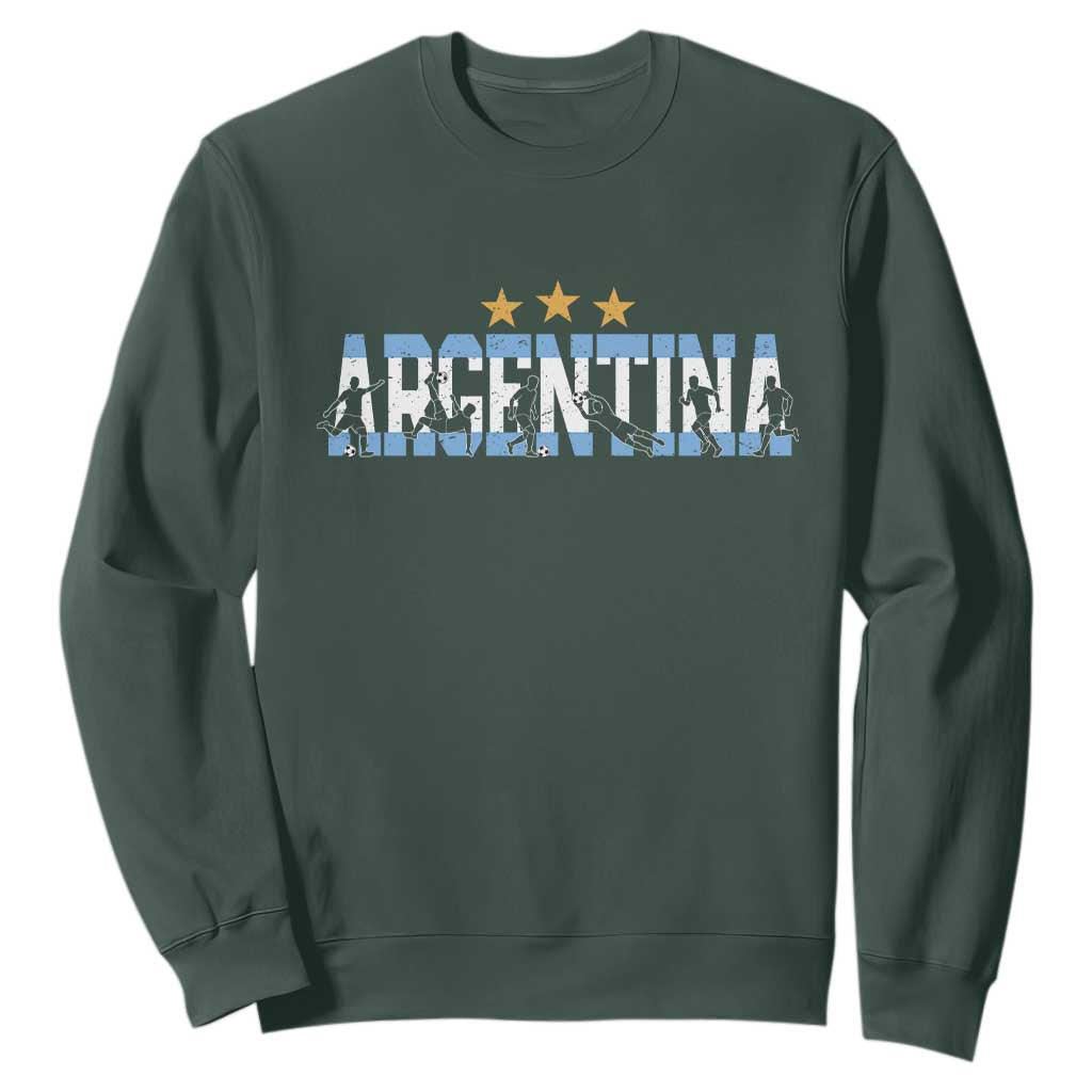 Proud Argentina Futbol Supporter National Pride Gift Sweatshirt TS12 Dark Forest Green Print Your Wear