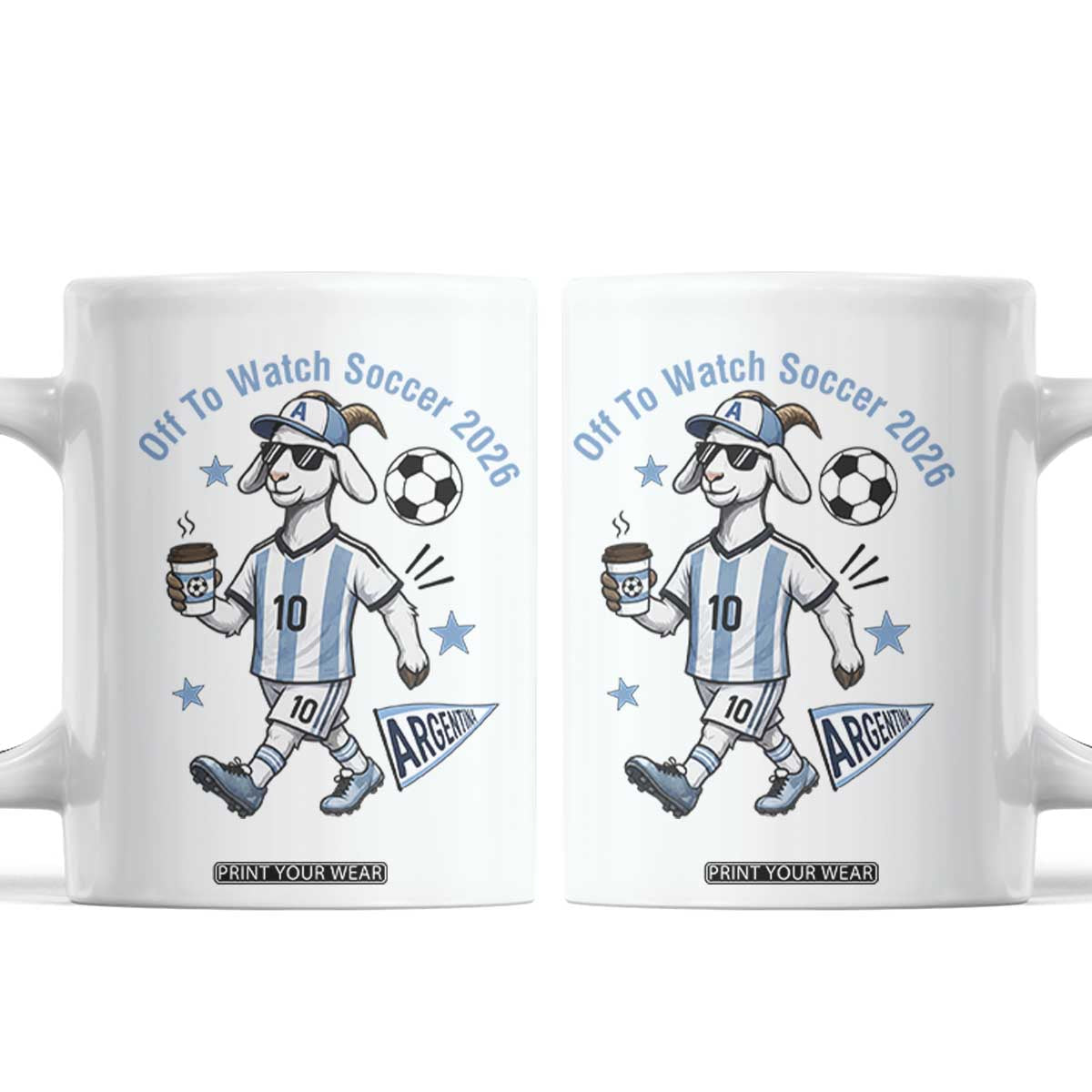 Funny Goat Football Lover Coffee Mug Off To Watch Argentina Soccer 2026 TS12 White Print Your Wear