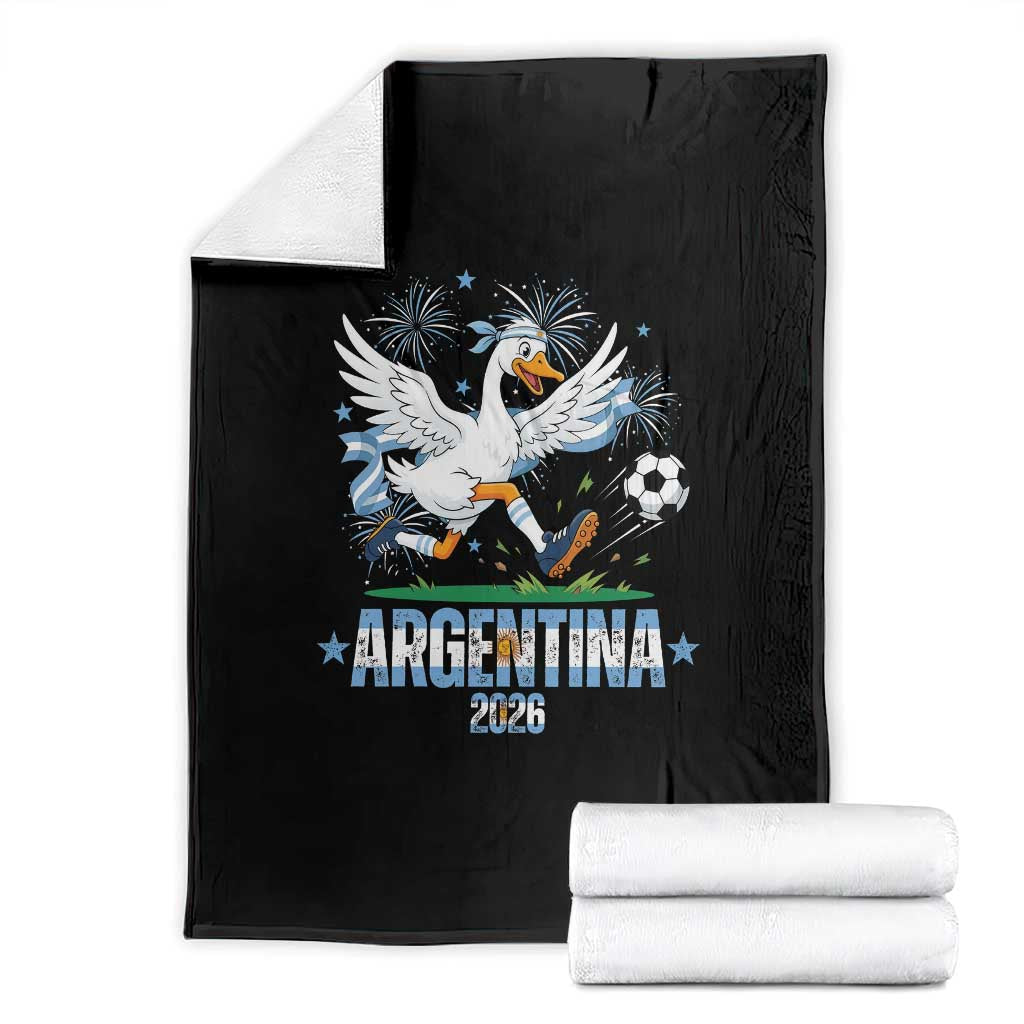 Funny Argentina Soccer Goose Throw Blanket Football Fan Graphic TS12 Black Print Your Wear