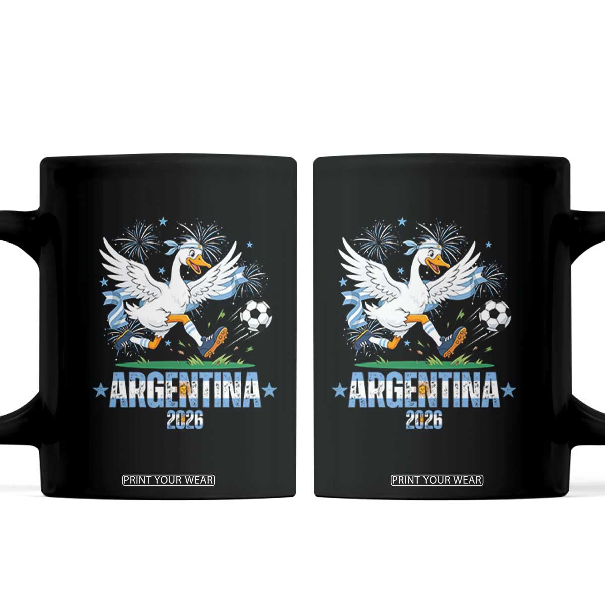Funny Argentina Soccer Goose Coffee Mug Football Fan Graphic TS12 Black Print Your Wear