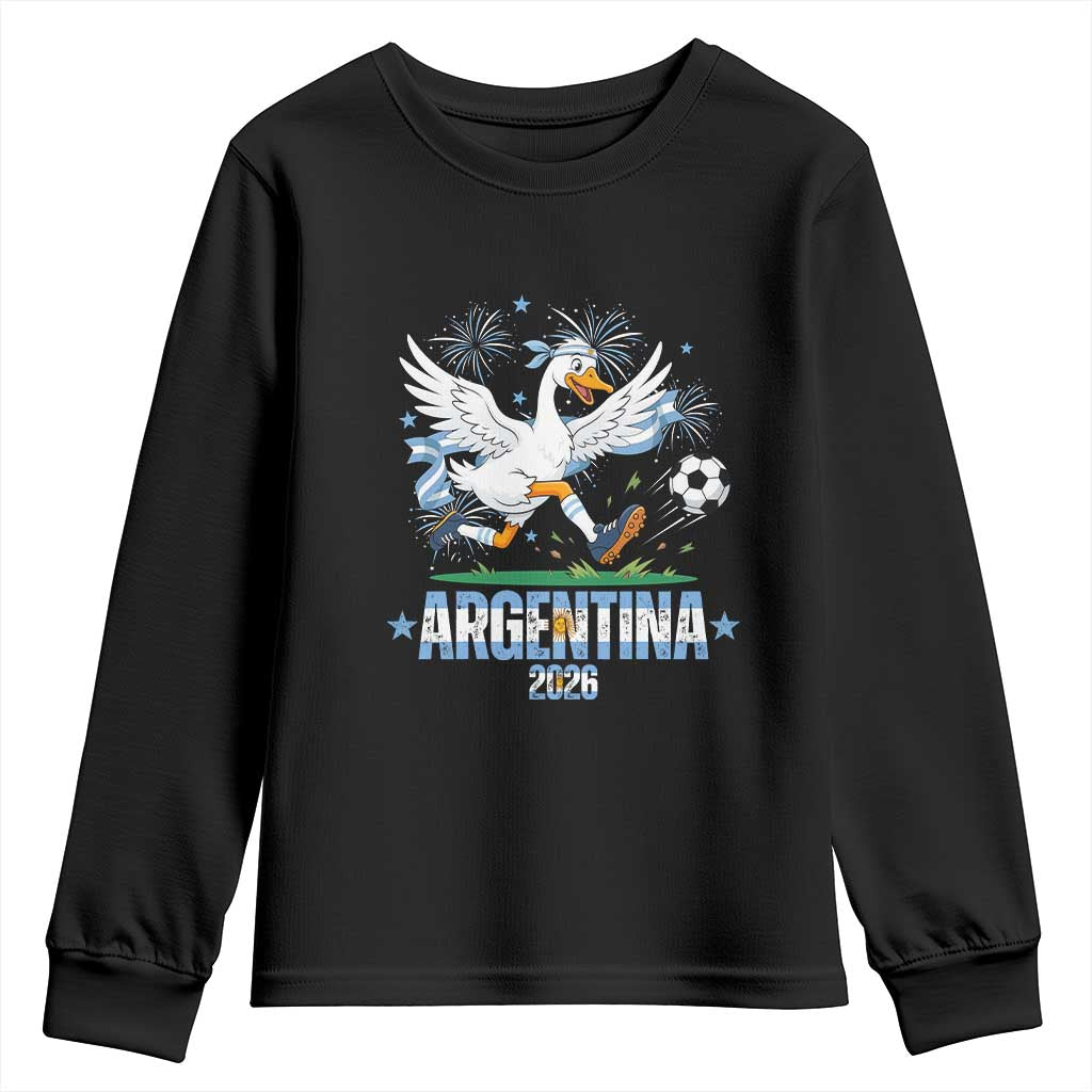 Funny Argentina Soccer Goose Youth Sweatshirt Football Fan Graphic TS12 Black Print Your Wear