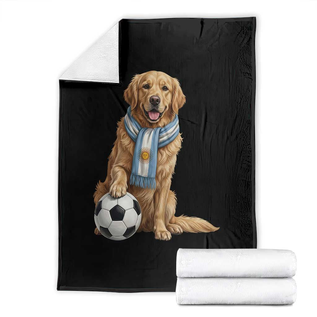 Golden Retriever Soccer Fan Throw Blanket Argentina Football Pride TS12 Black Print Your Wear