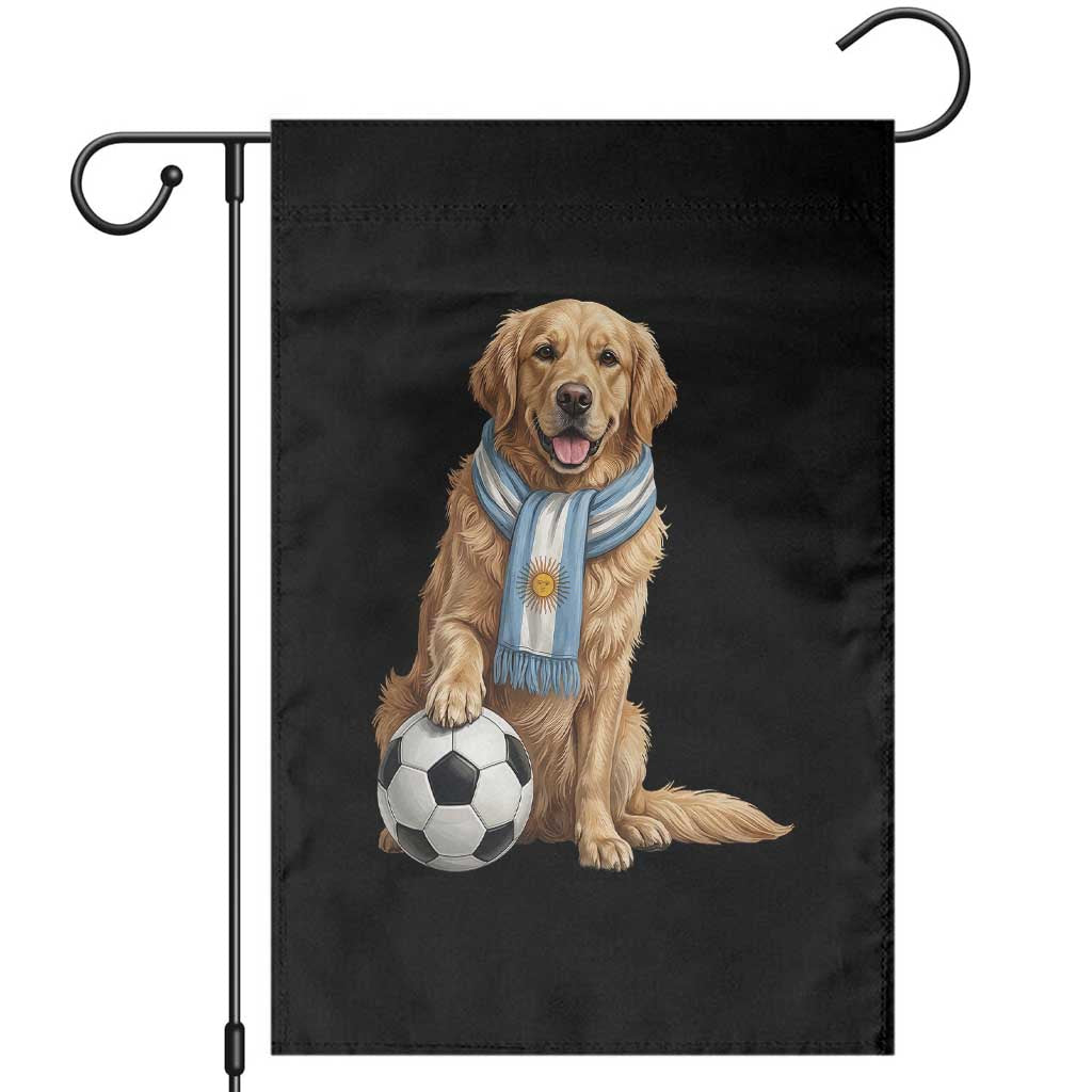 Golden Retriever Soccer Fan Garden Flag Argentina Football Pride TS12 Black Print Your Wear