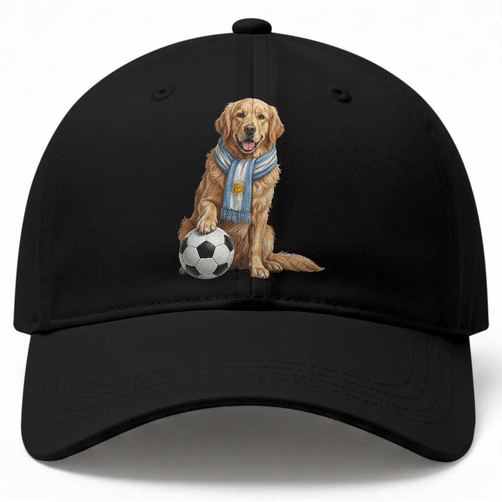 Golden Retriever Soccer Fan Baseball Cap Argentina Football Pride TS12 Print Your Wear