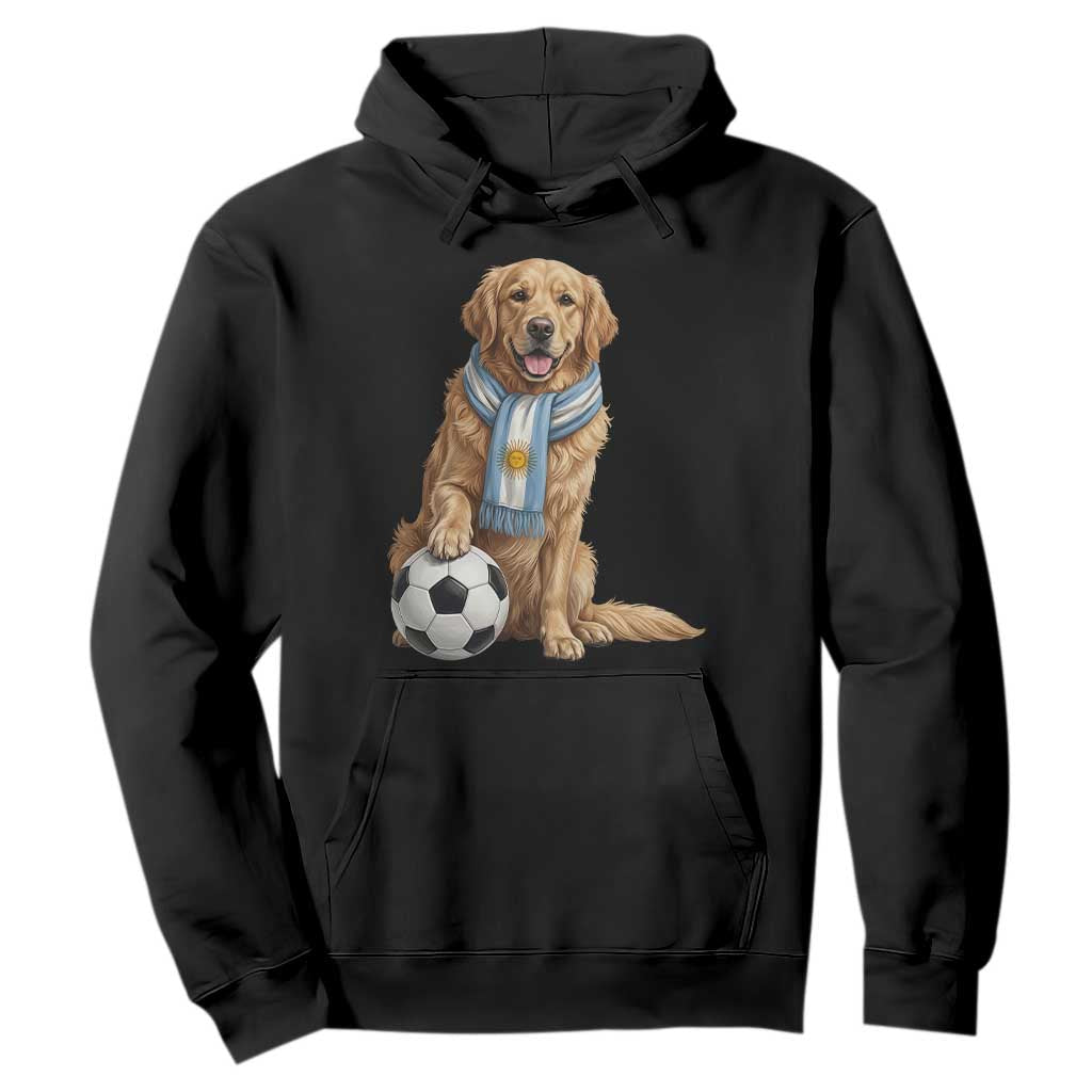 Golden Retriever Soccer Fan Hoodie Argentina Football Pride TS12 Black Print Your Wear